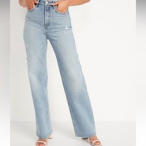 Old Navy Extra High-Waisted Ripped Wide-Leg Jeans for Women